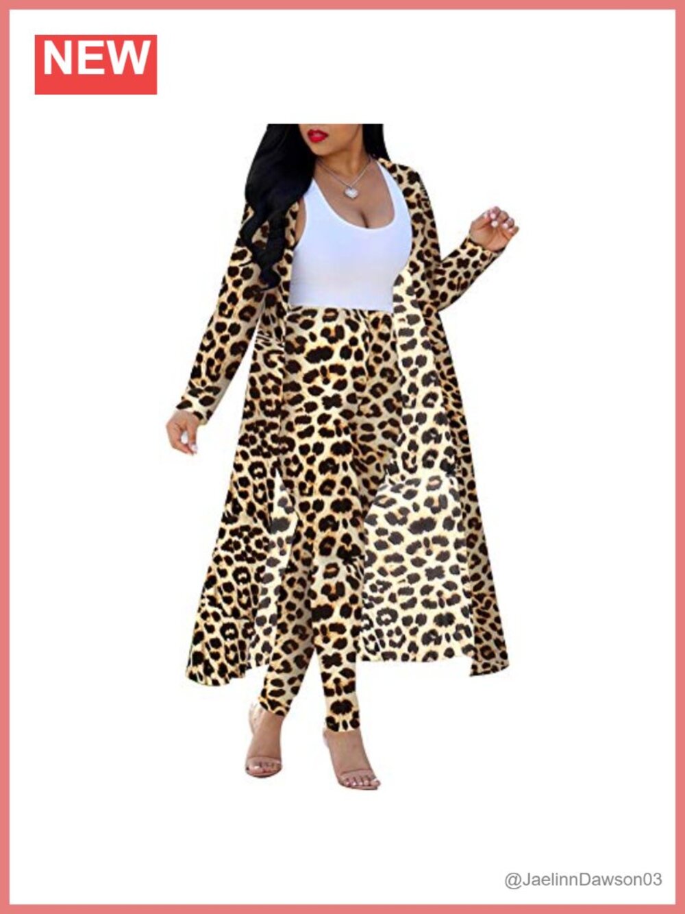 Women's Floral Print Maxi Cardigan & Skinny Pants 2-Piece Set Long Sleeve